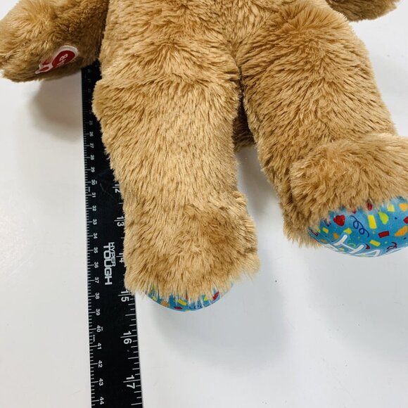 Build A Bear Birthday Teddy Happy Plush Tan Confetti Stuffed Animal Unisex Gift - Picture 10 of 12